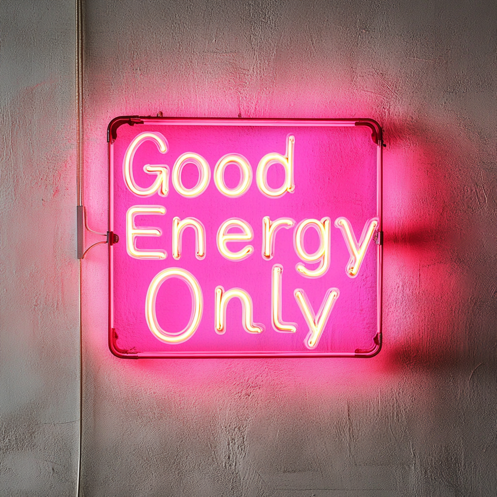 Good Energy Only - Pink Neon Sign, 24 Inches