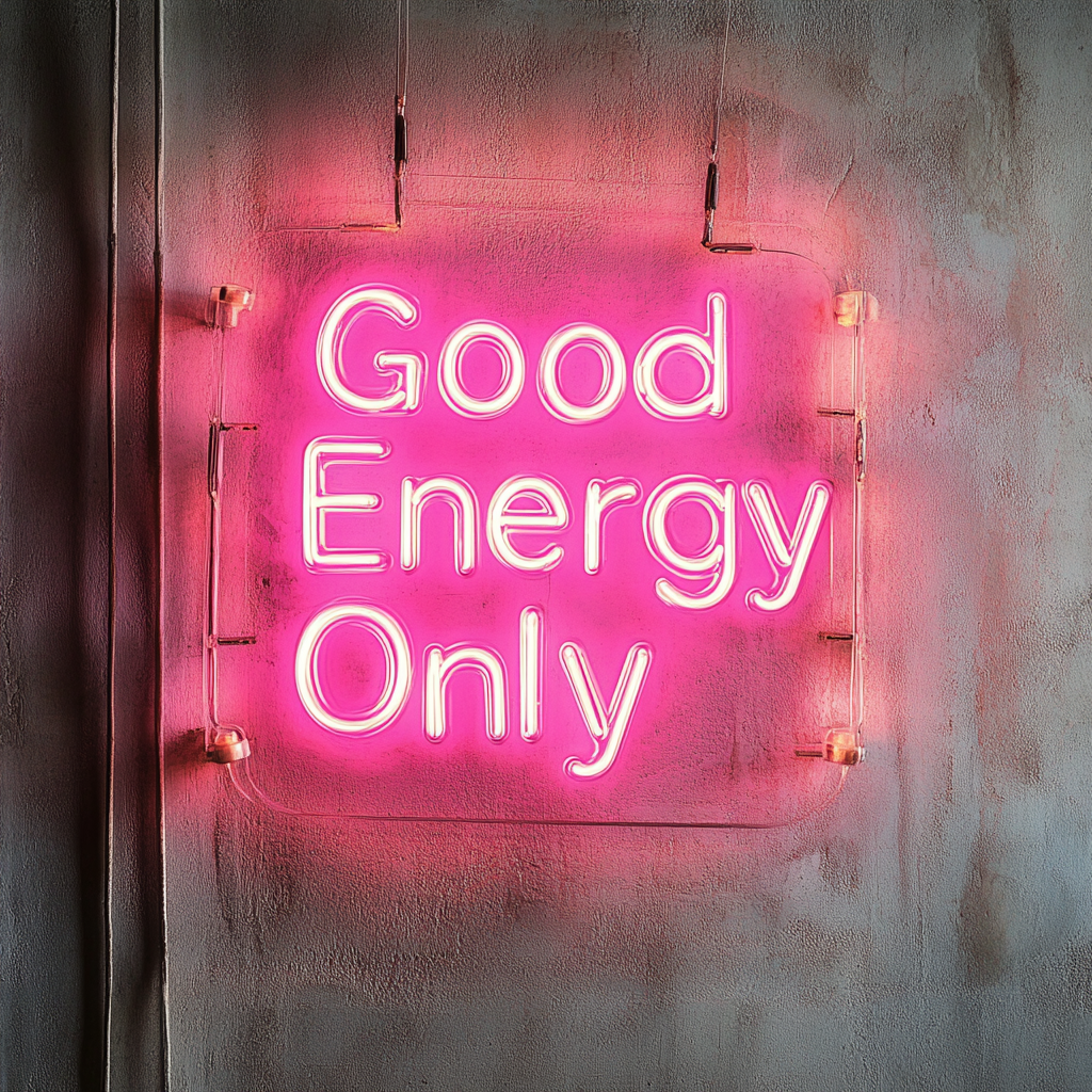 Good Energy Only - Pink Neon Sign, 18 Inches