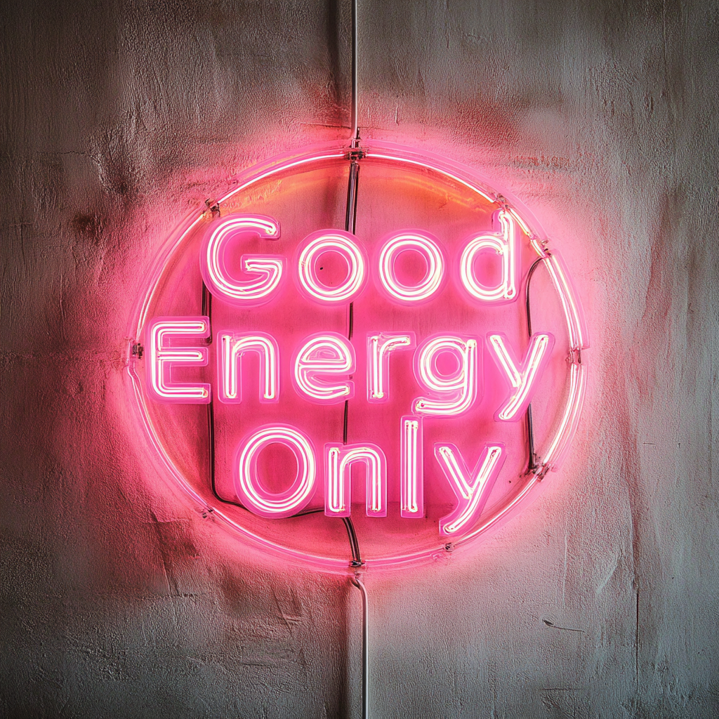 Good Energy Only - Pink Neon Sign, 24 Inches