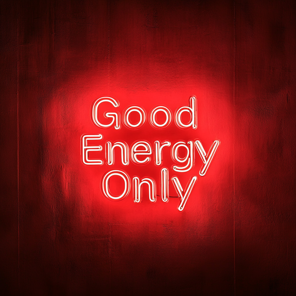 Good Energy Only - Red Neon Sign, 18 Inches