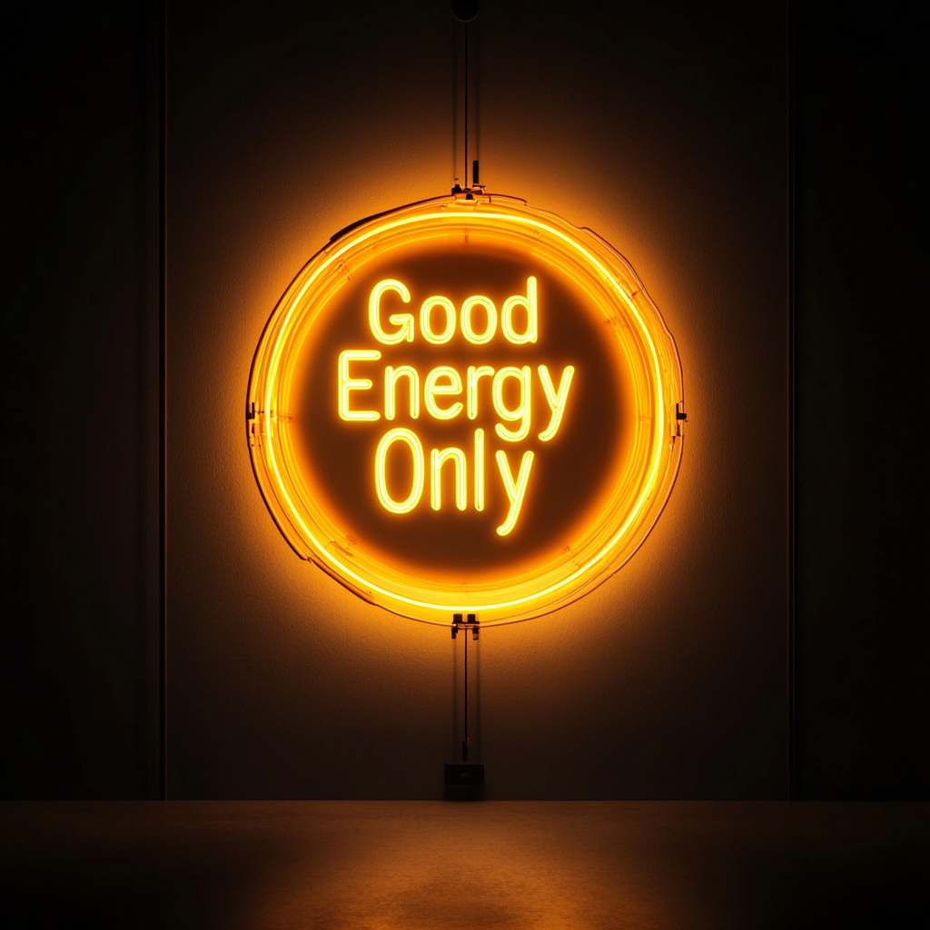 Good Energy Only - Yellow Neon Sign, 18 Inches