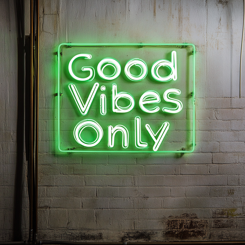 Good Vibes - Green Neon Sign, 18 Inches
