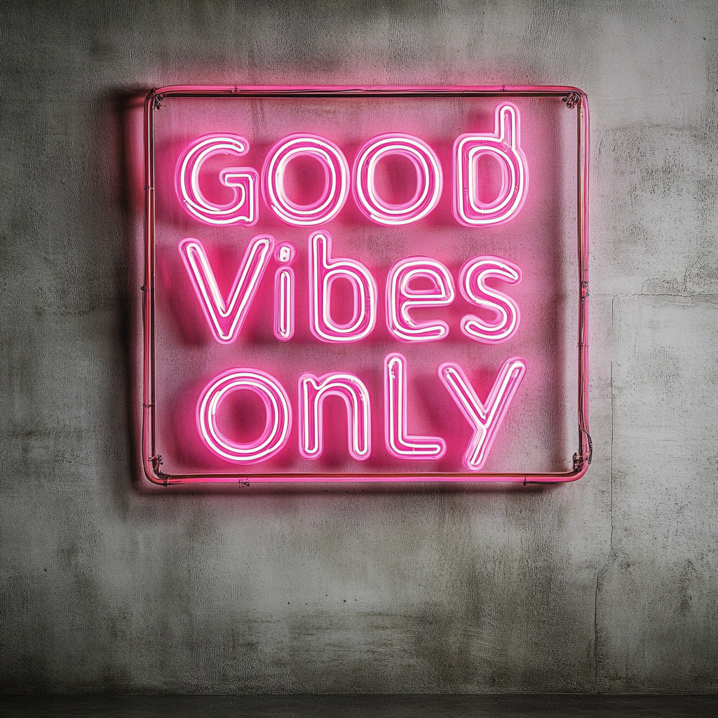 Good Vibes - Pink Neon Sign, 18 Inches