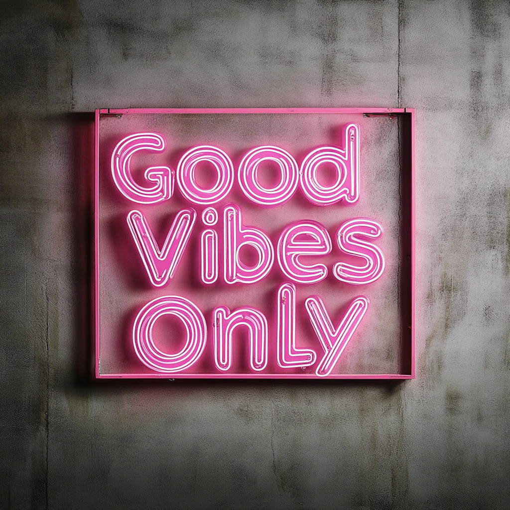 Good Vibes - Pink Neon Sign, 18 Inches