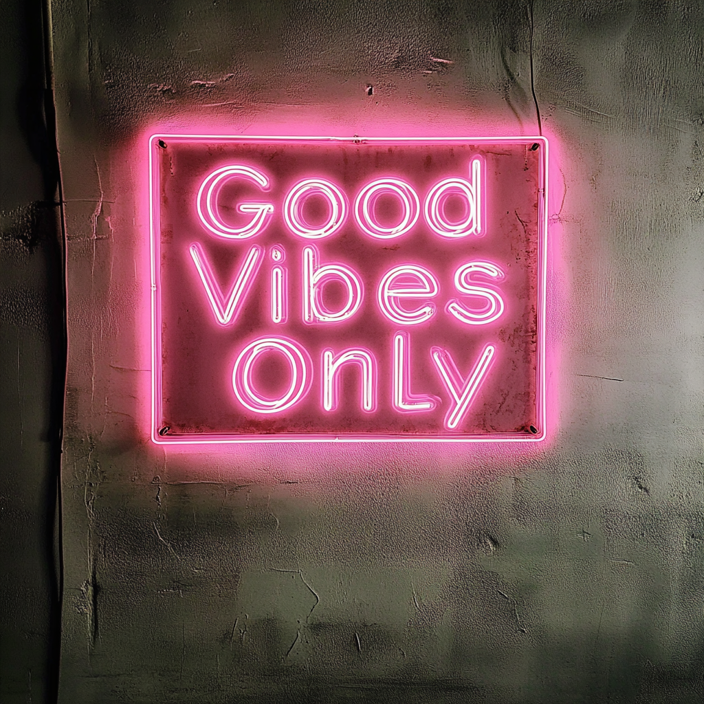 Good Vibes - Pink Neon Sign, 24 Inches