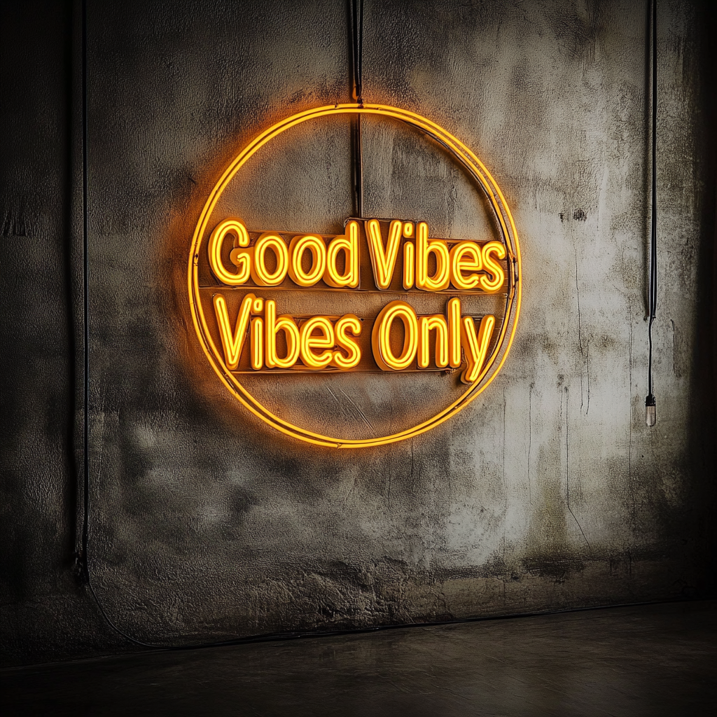 Good Vibes - Yellow Neon Sign, 18 Inches