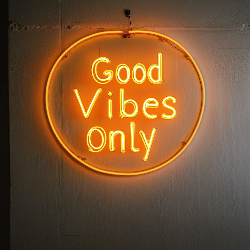 Good Vibes - Yellow Neon Sign, 24 Inches
