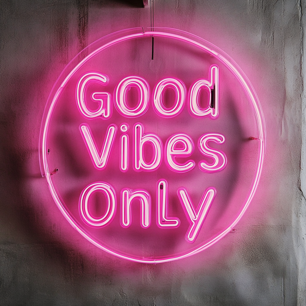 "Good Vibes Only" - Pink Neon Sign, 24 Inches