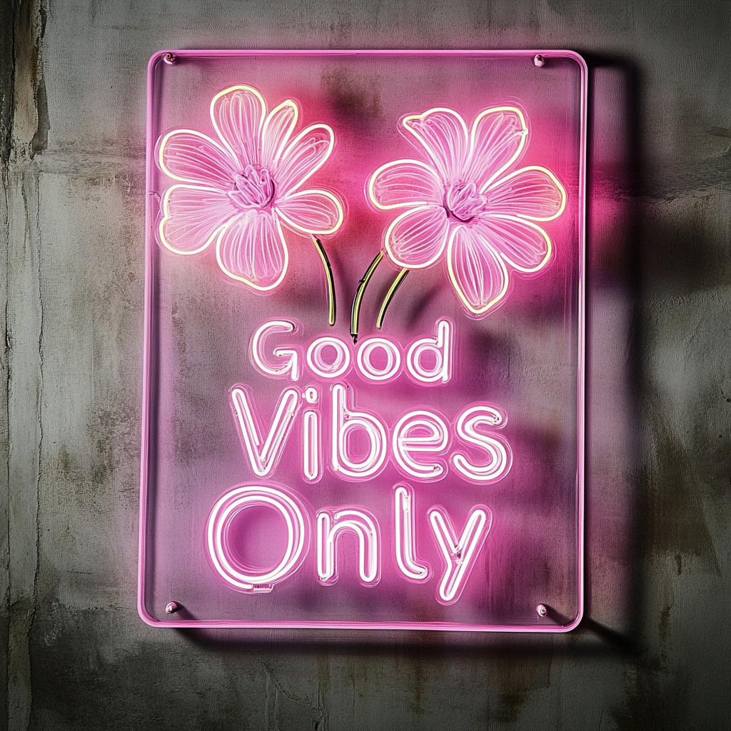 "Good Vibes Only" - Pink Neon Sign, 24 Inches