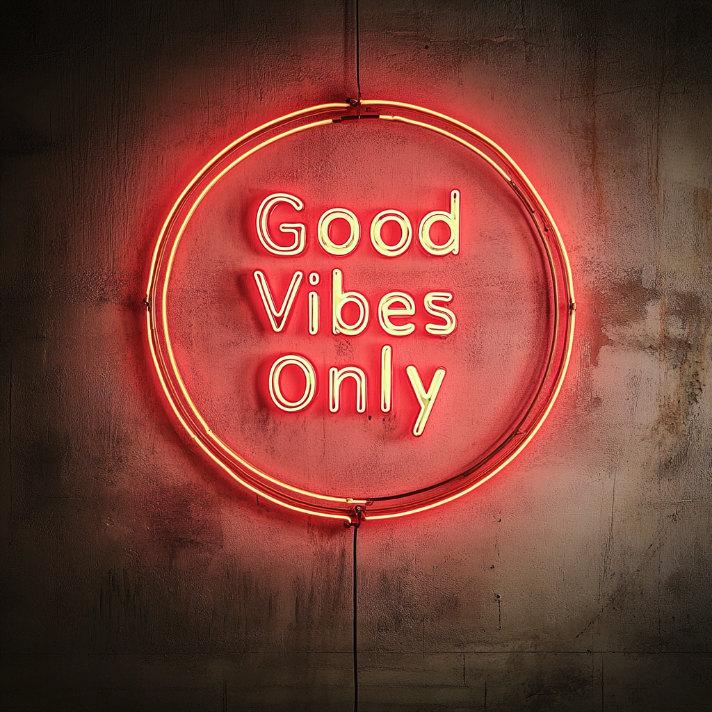 "Good Vibes Only" - Red Neon Sign, 24 Inches