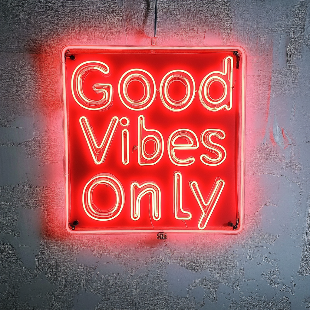 "Good Vibes Only" - Red Neon Sign, 24 Inches