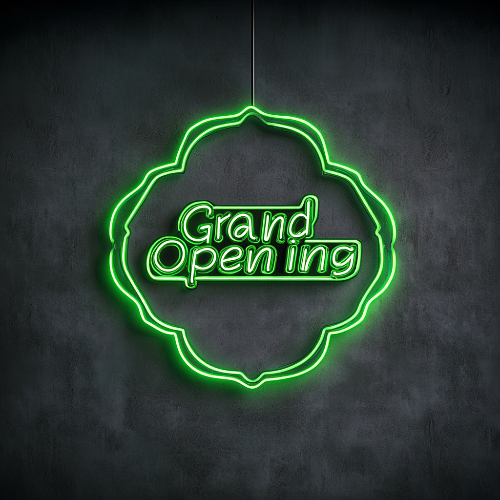 Grand Opening - Green Neon Sign, 18 Inches