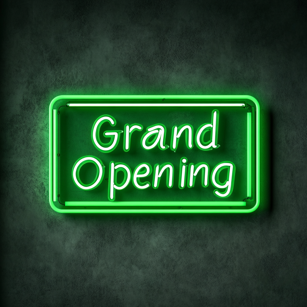 Grand Opening - Green Neon Sign, 18 Inches