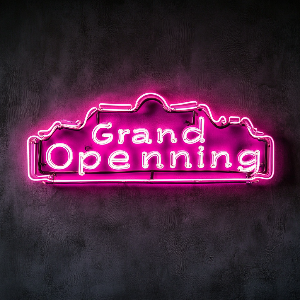 Grand Opening - Pink Neon Sign, 18 Inches