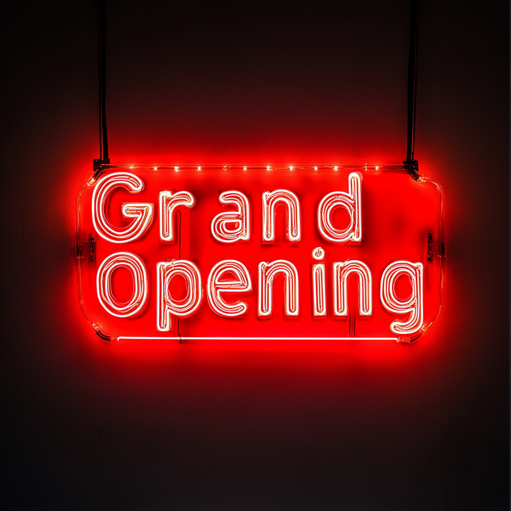 Grand Opening - Red Neon Sign, 18 Inches
