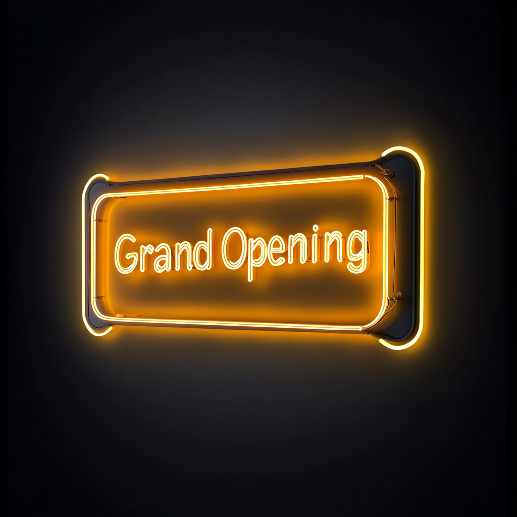 Grand Opening - Yellow Neon Sign, 24 Inches