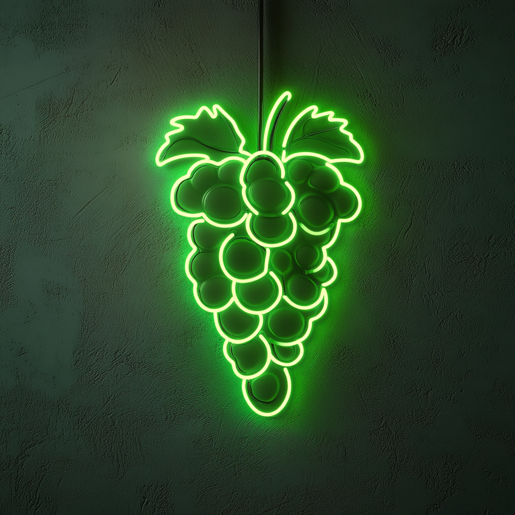 Grapes - Green Neon Sign, 18 Inches
