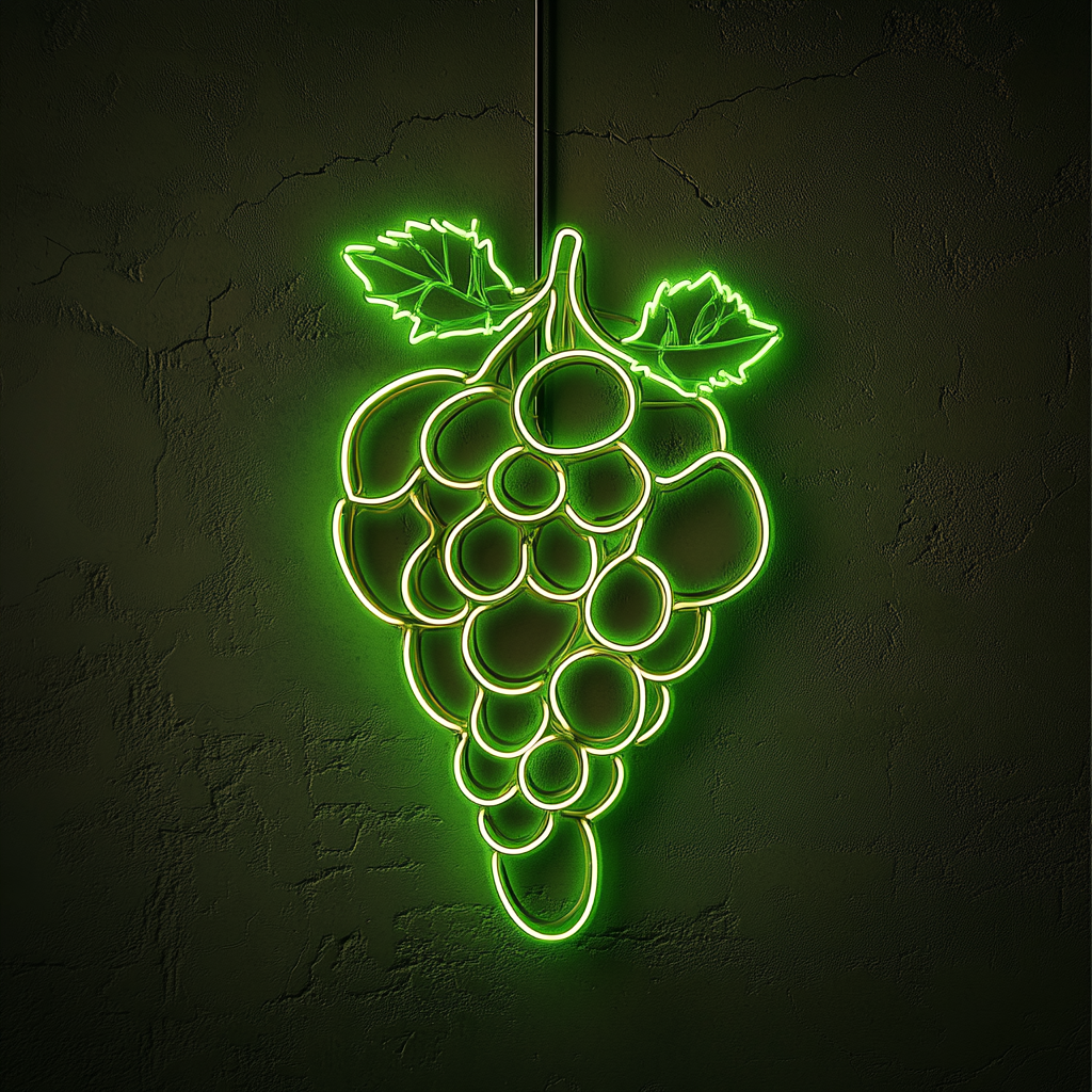 Grapes - Green Neon Sign, 24 Inches