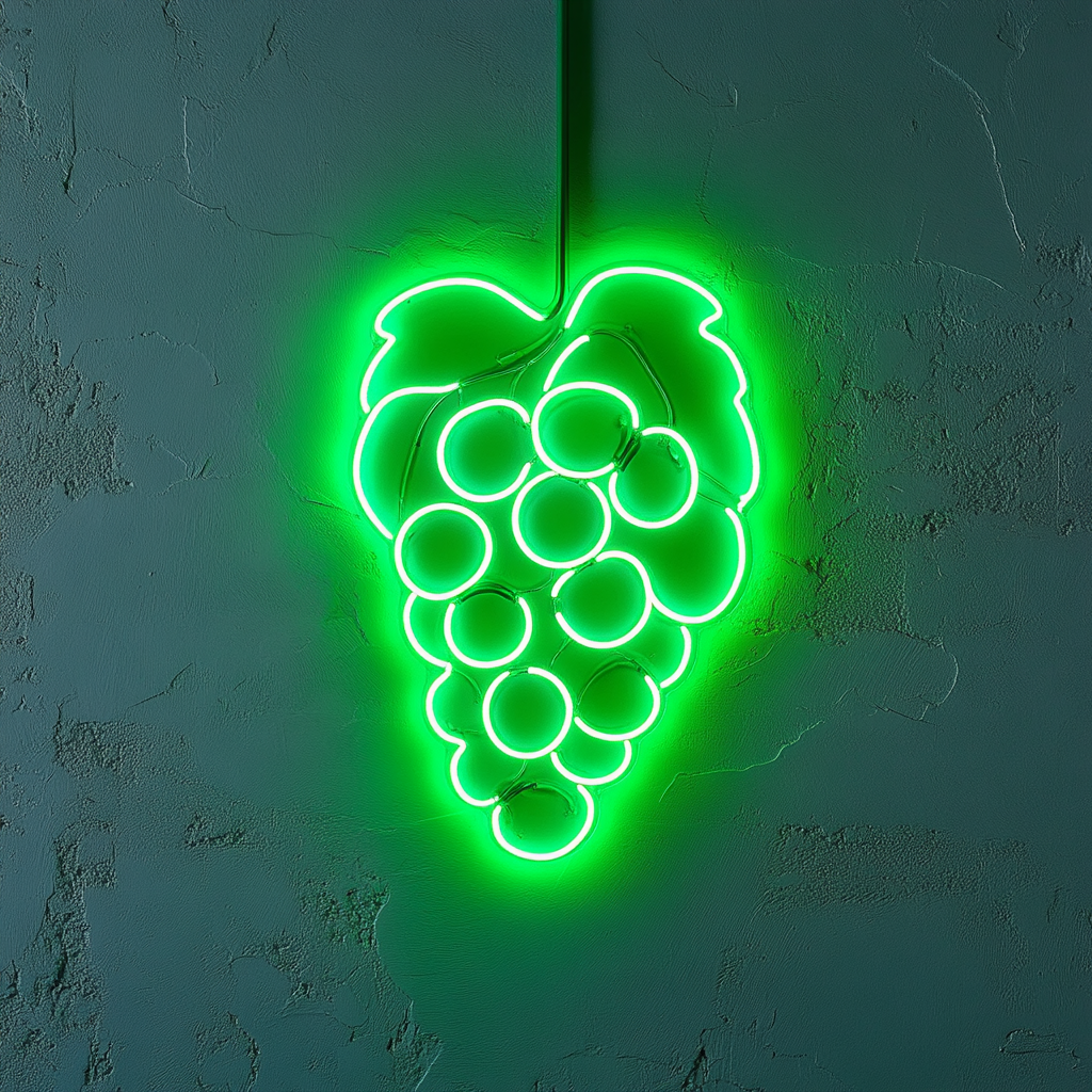 Grapes - Green Neon Sign, 24 Inches