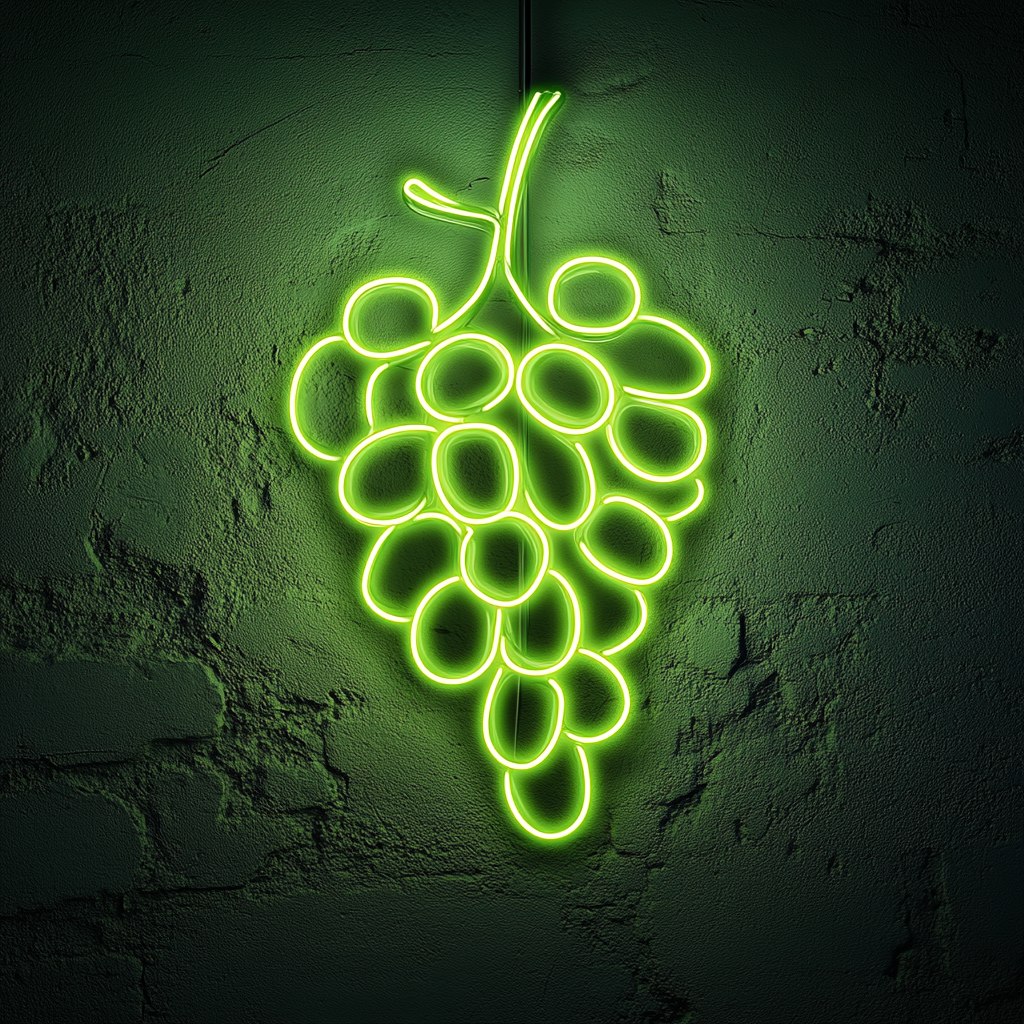 Grapes - Green Neon Sign, 24 Inches