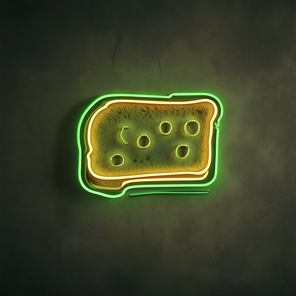 Grilled Cheese - Green Neon Sign, 24 Inches