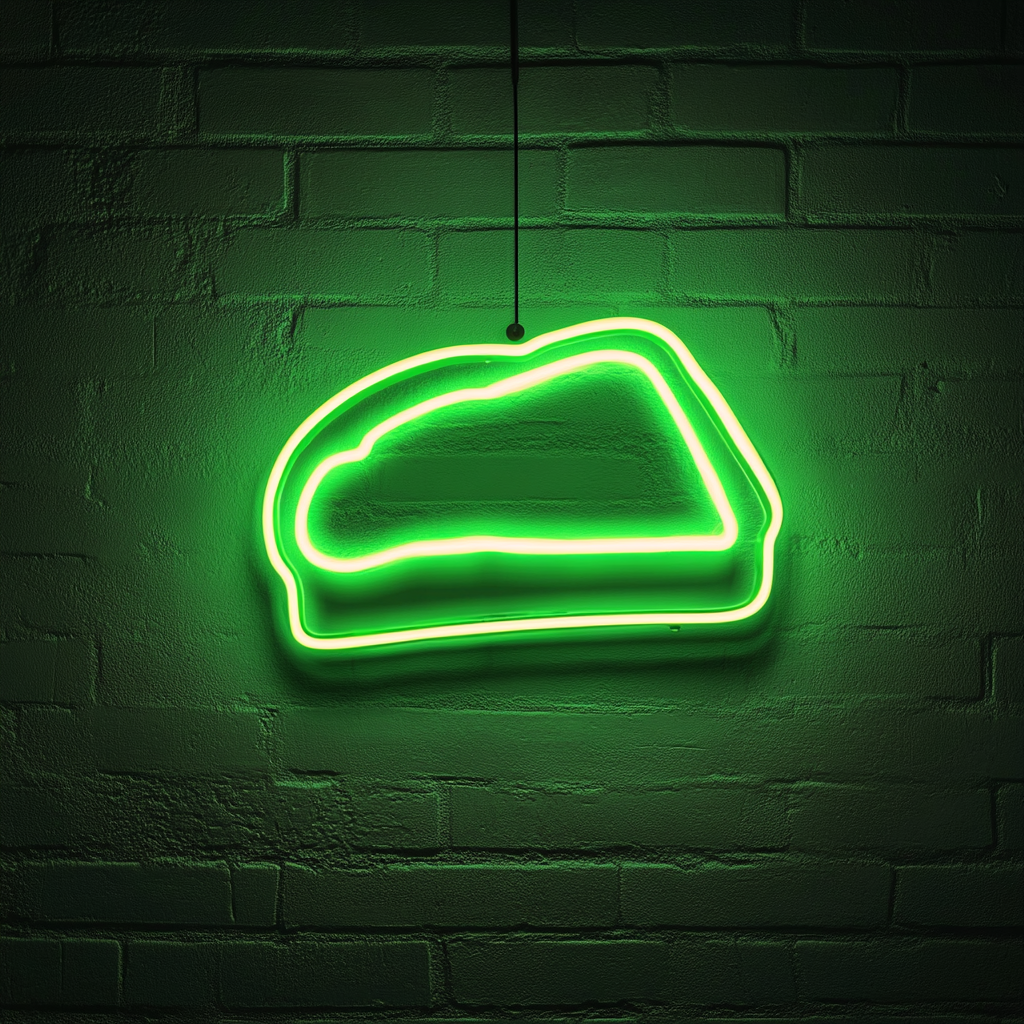 Grilled Cheese Sandwich - Green Neon Sign, 18 Inches