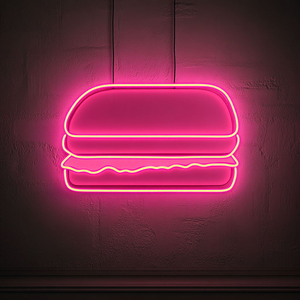 Grilled Cheese Sandwich - Pink Neon Sign, 24 Inches