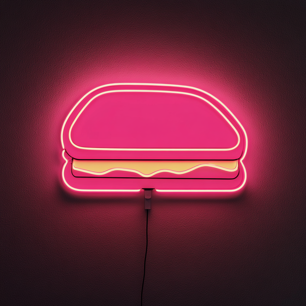 Grilled Cheese Sandwich - Pink Neon Sign, 24 Inches