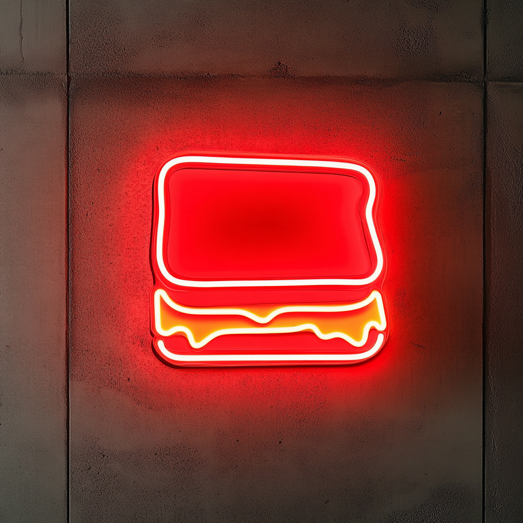 Grilled Cheese Sandwich - Red Neon Sign, 18 Inches