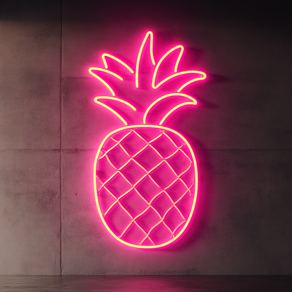 Grilled Pineapple - Pink Neon Sign, 24 Inches