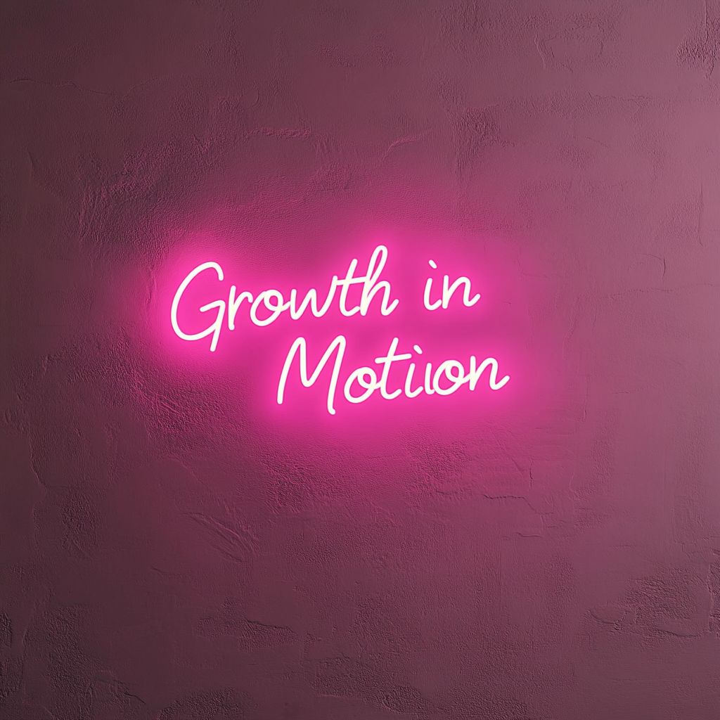 "Growth in Motion" - Pink Neon Sign, 24 Inches