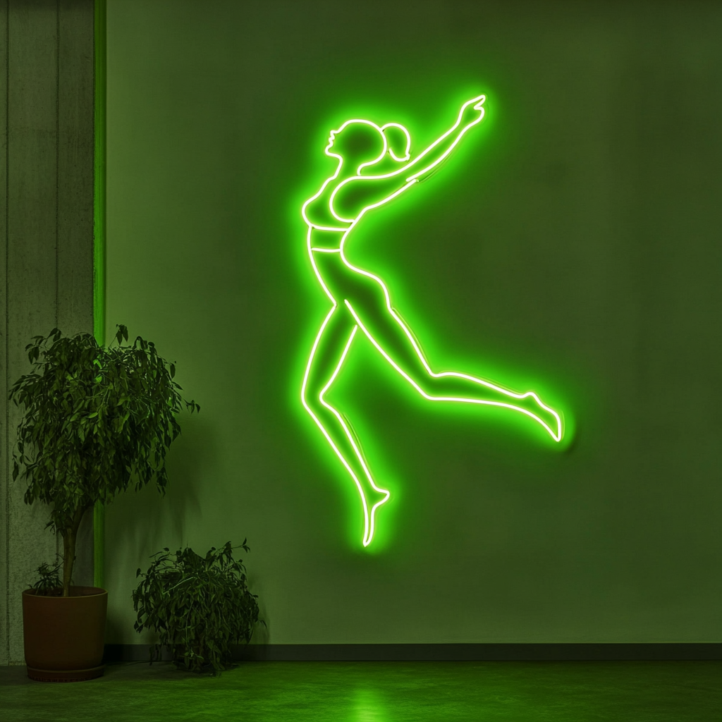 Gymnast - Green Neon Sign, 24 Inches