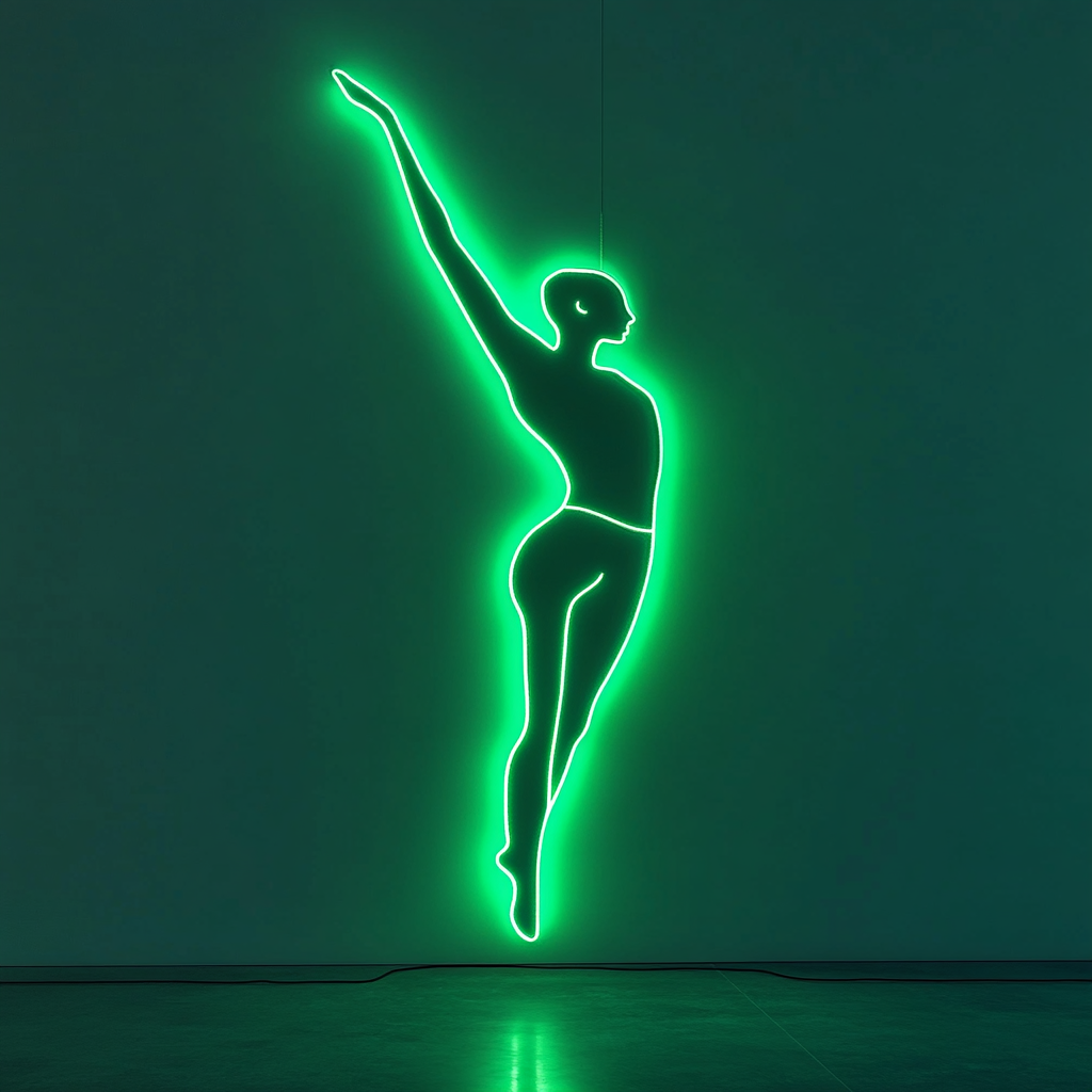 Gymnast - Green Neon Sign, 18 Inches