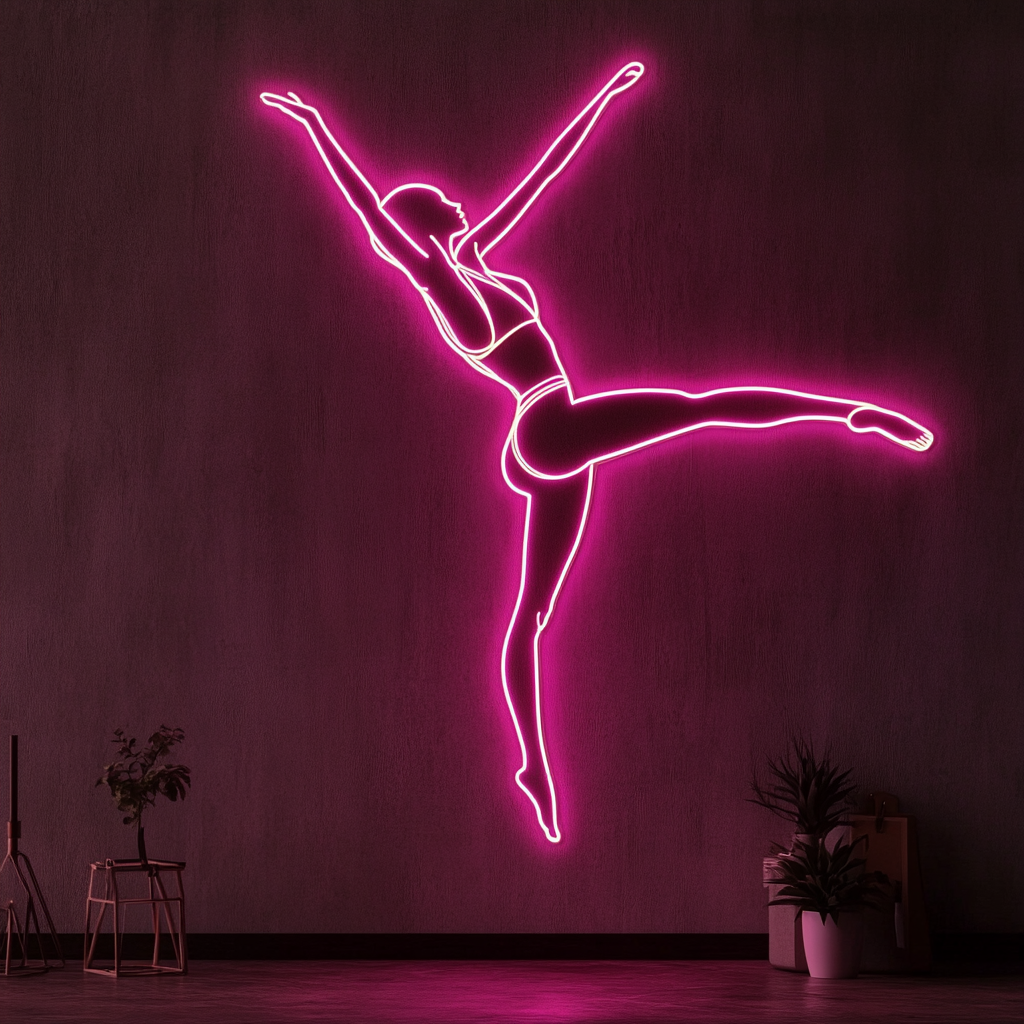 Gymnast - Pink Neon Sign, 24 Inches
