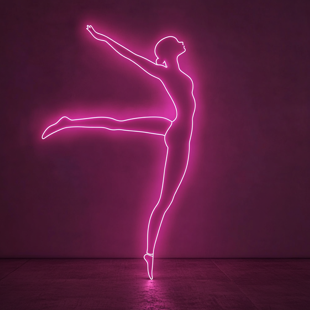 Gymnast - Pink Neon Sign, 24 Inches