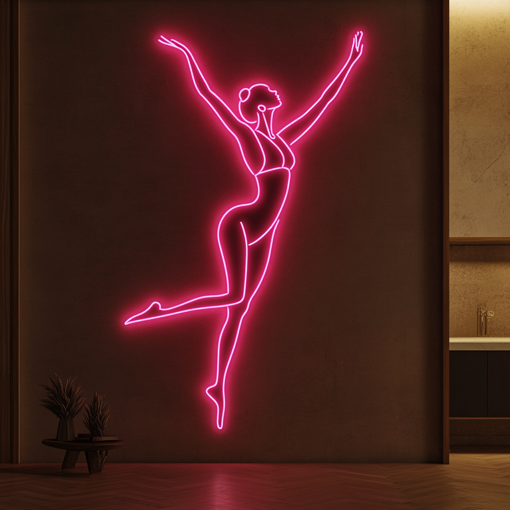 Gymnast - Pink Neon Sign, 24 Inches