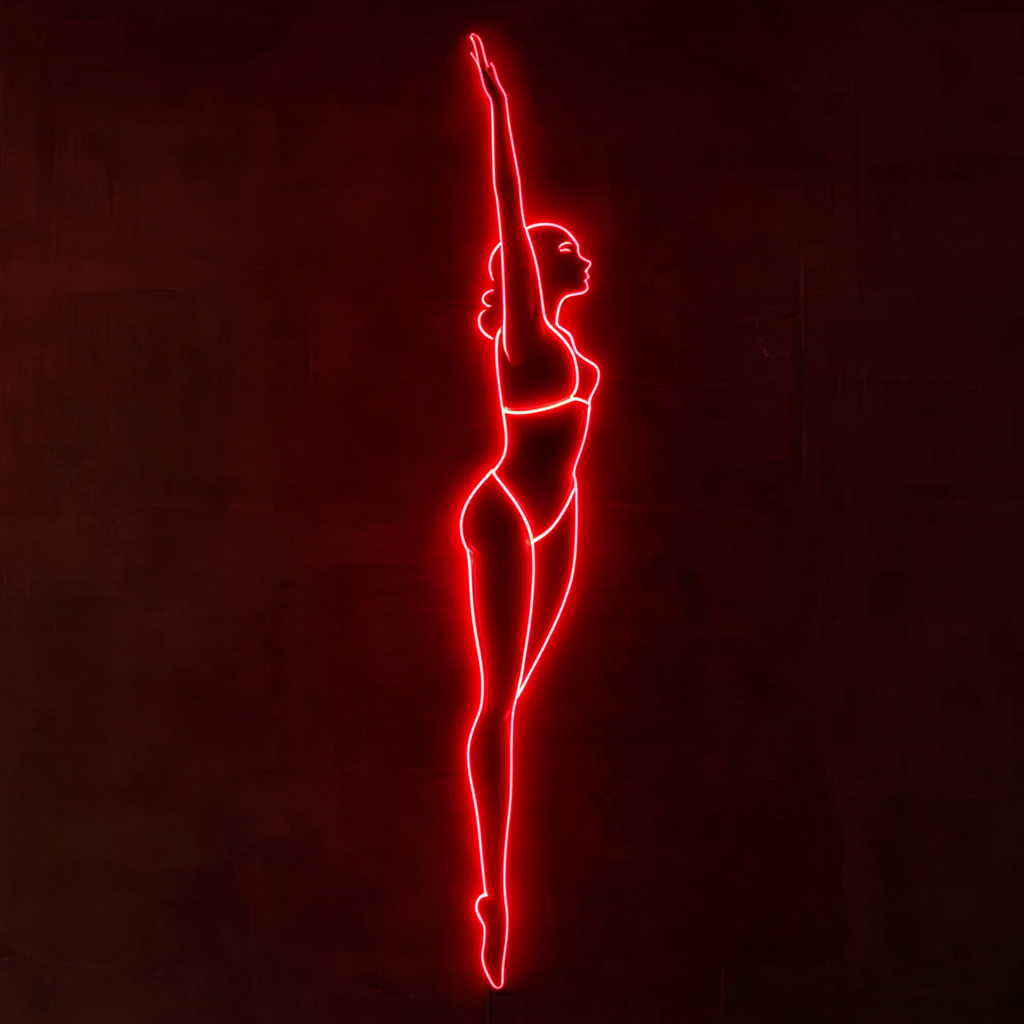 Gymnast - Red Neon Sign, 18 Inches
