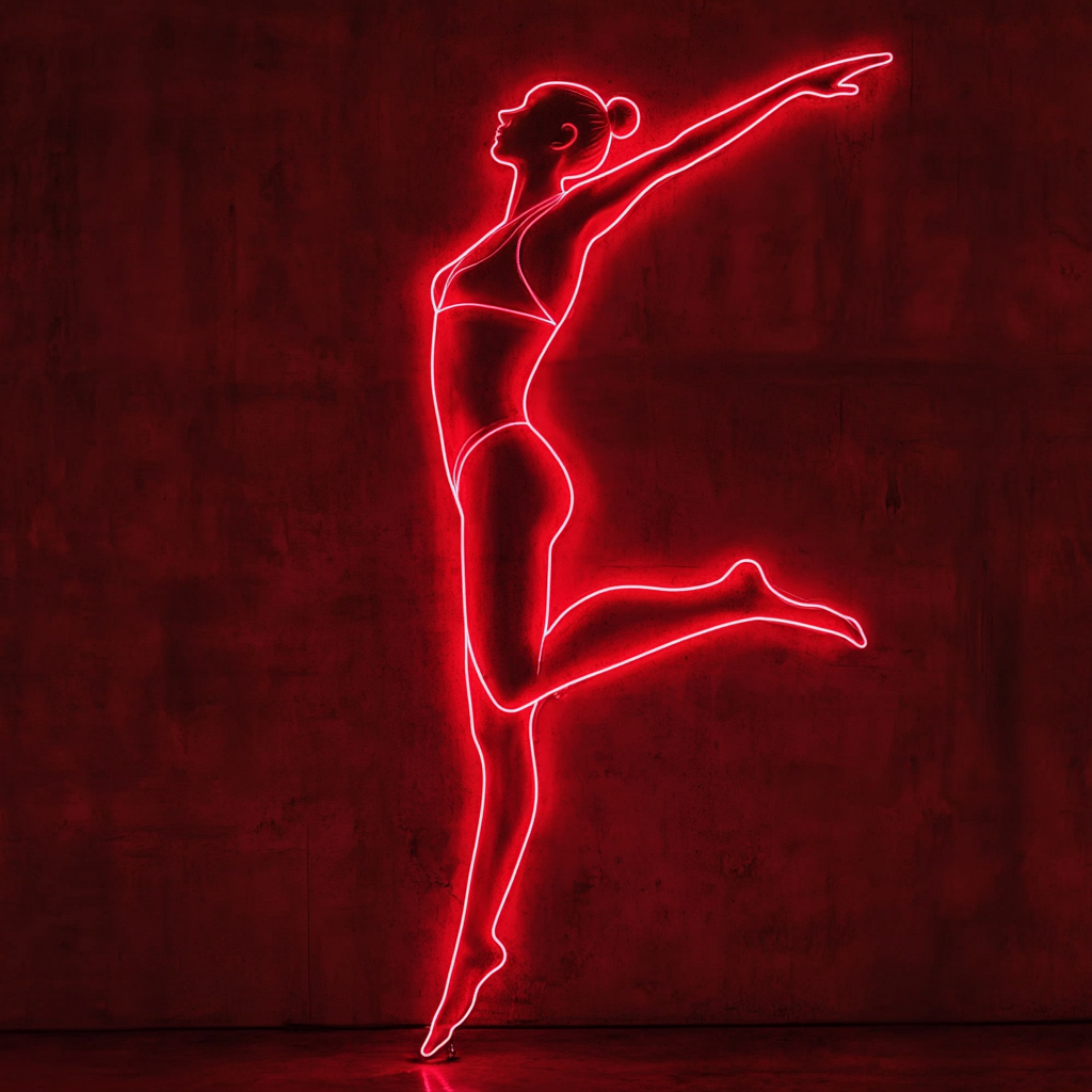 Gymnast - Red Neon Sign, 24 Inches