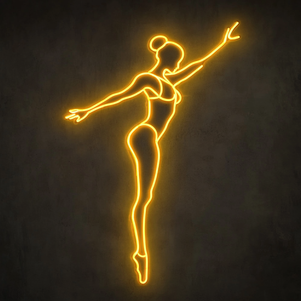 Gymnast - Yellow Neon Sign, 24 Inches
