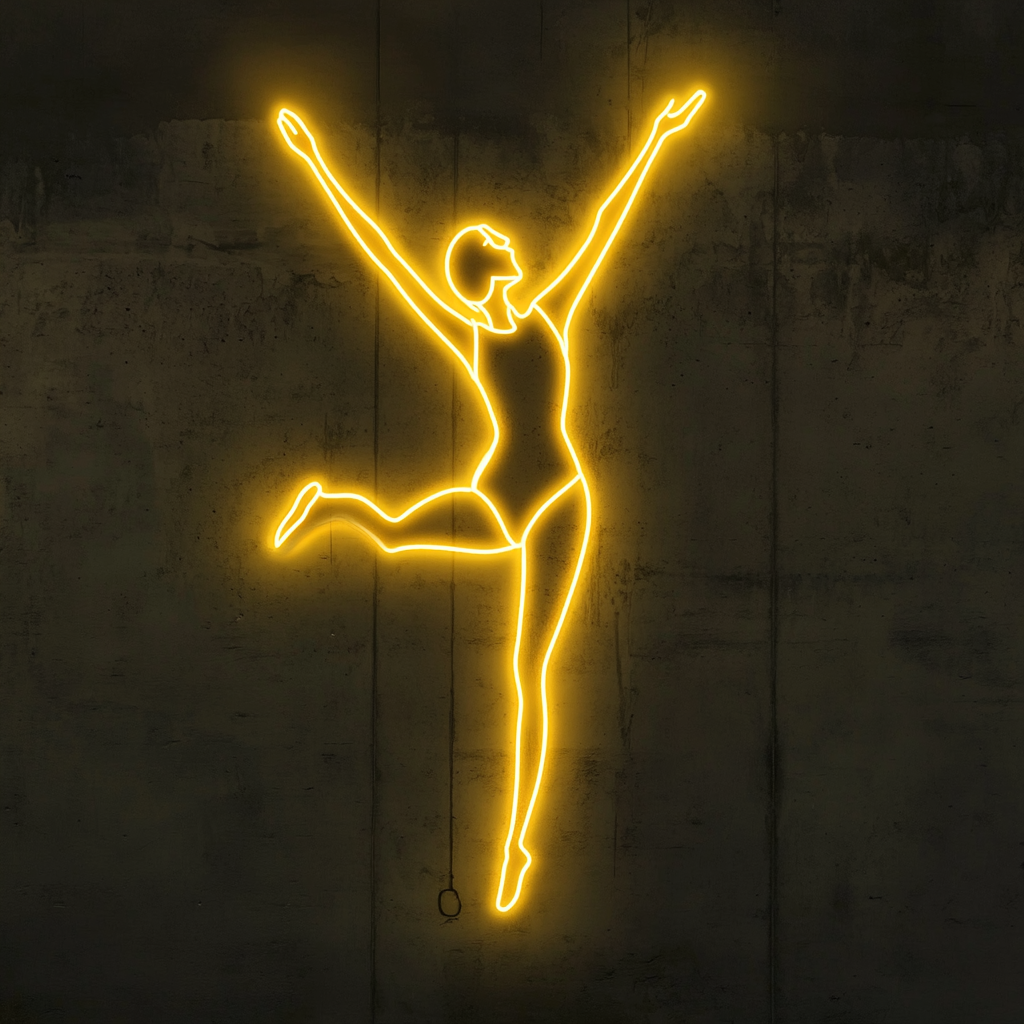 Gymnast - Yellow Neon Sign, 24 Inches