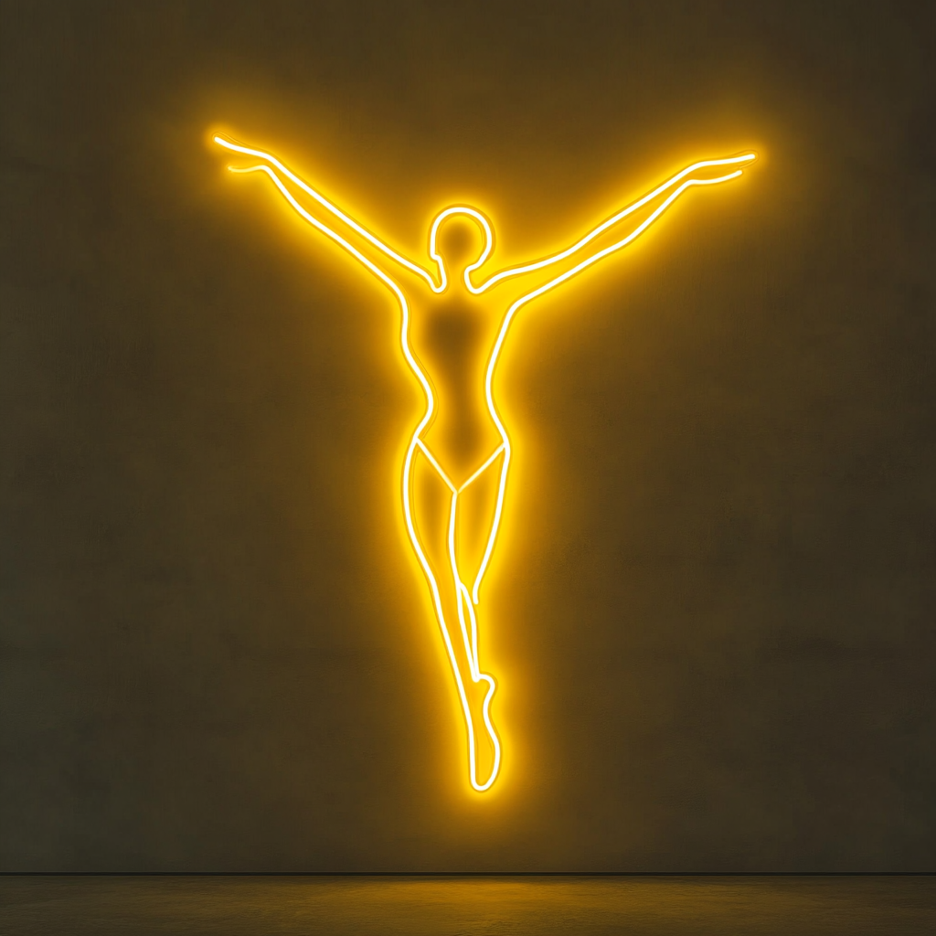 Gymnast - Yellow Neon Sign, 24 Inches