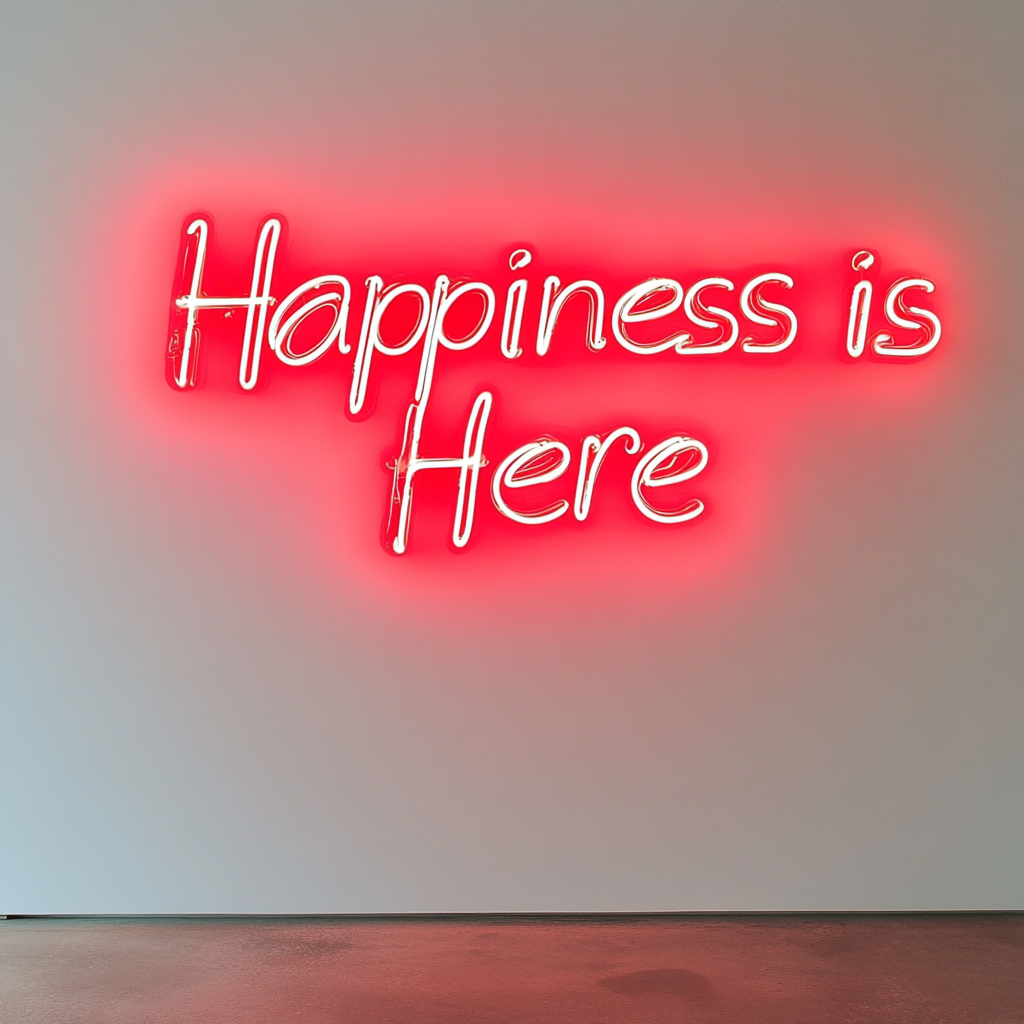 Happiness is Here - Red Neon Sign, 18 Inches
