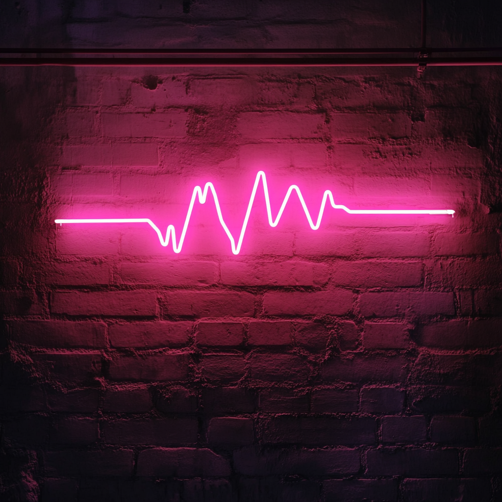 Heartbeat Line - Pink Neon Sign, 24 Inches