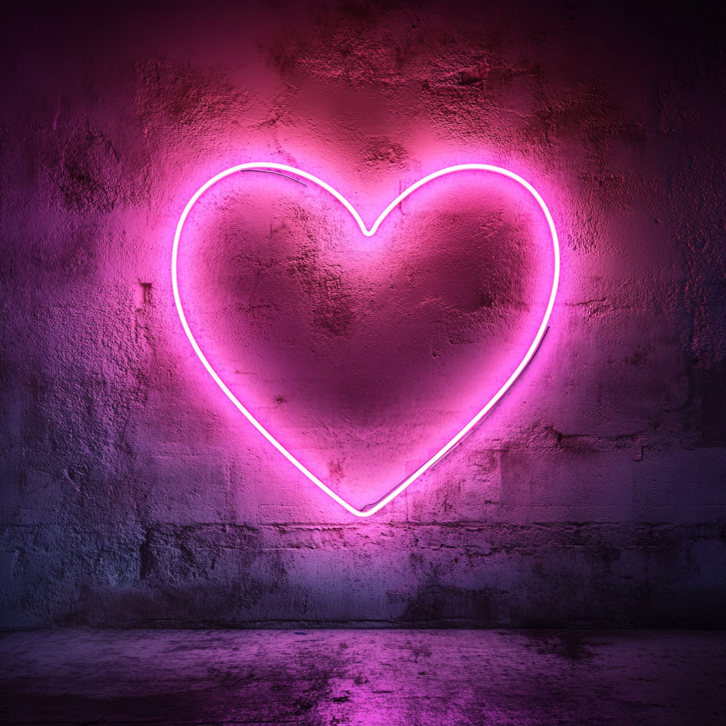 Heart Outline - Pink Neon Sign, 18 Inches