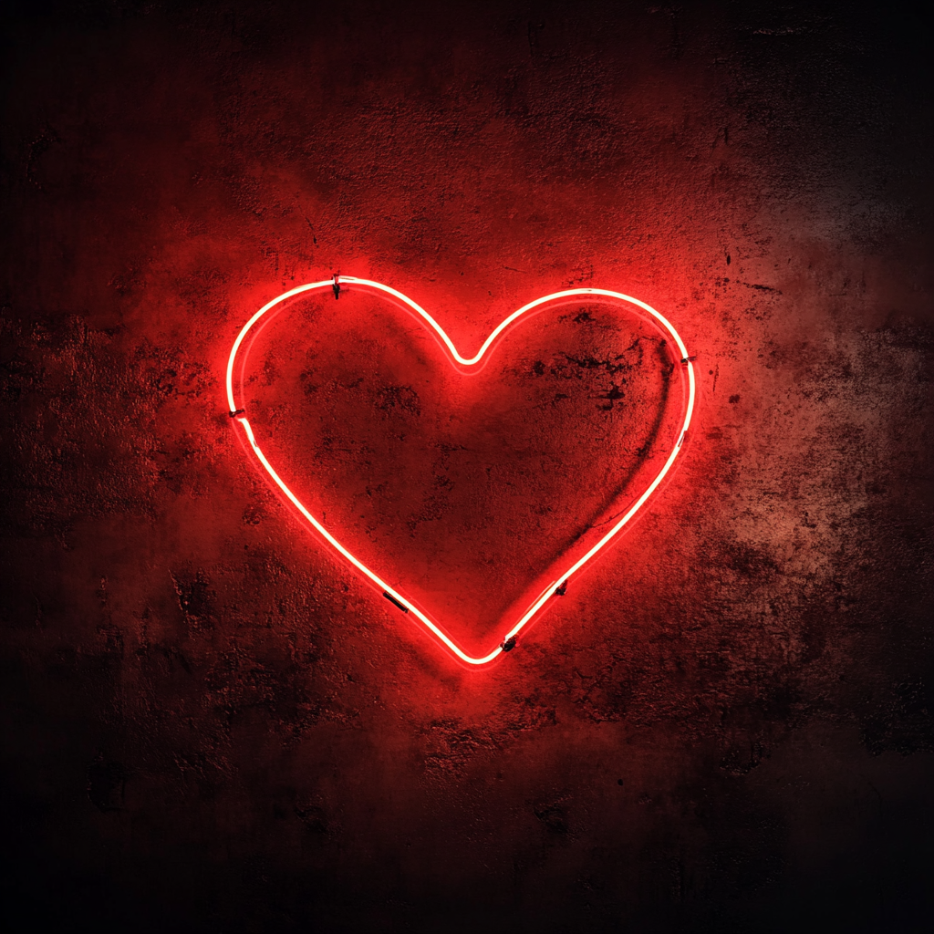 Heart Outline - Red Neon Sign, 18 Inches