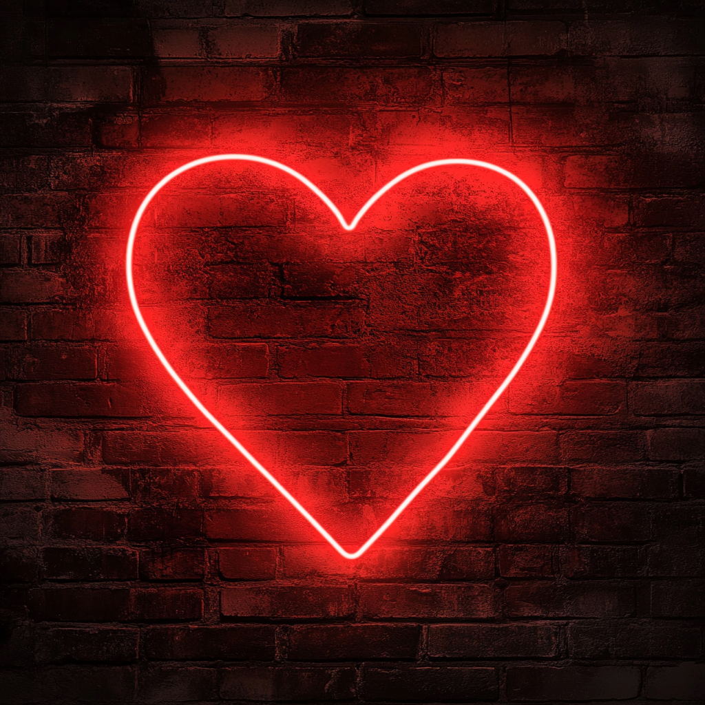 Heart Outline - Red Neon Sign, 18 Inches