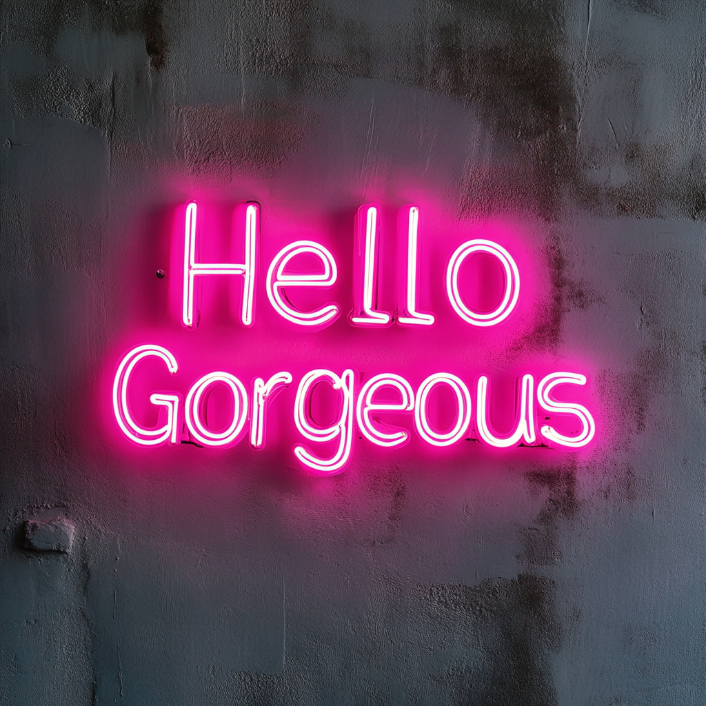 Hello Gorgeous - Pink Neon Sign, 24 Inches