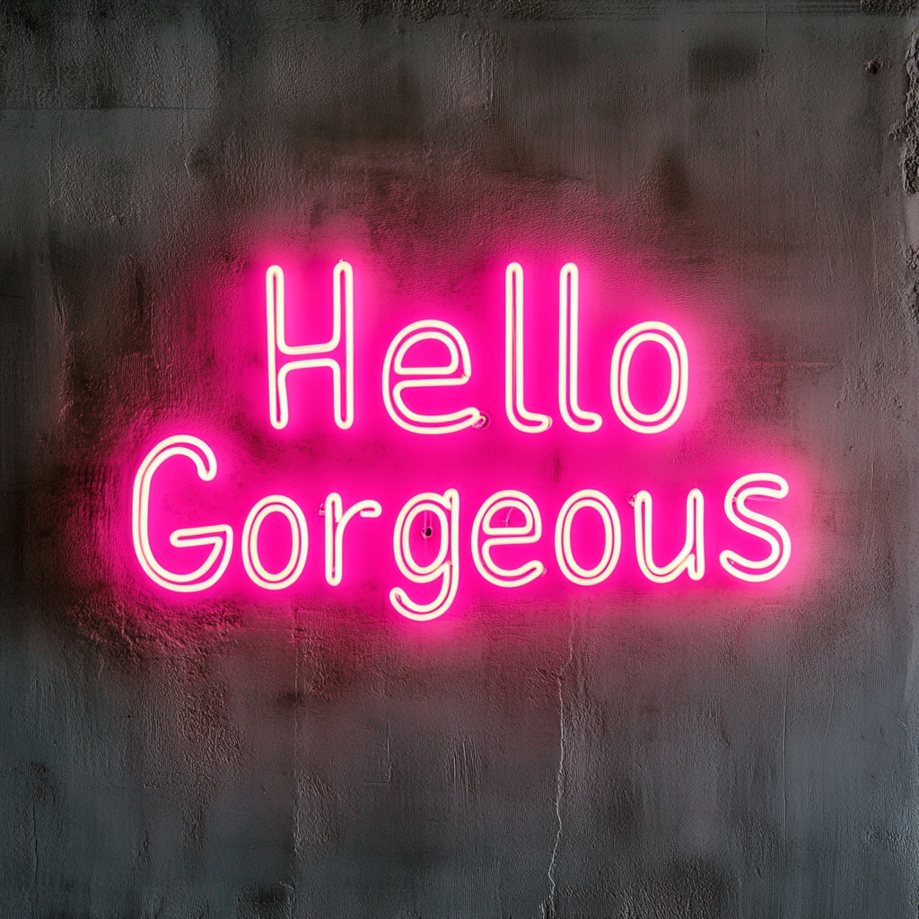 Hello Gorgeous - Pink Neon Sign, 24 Inches