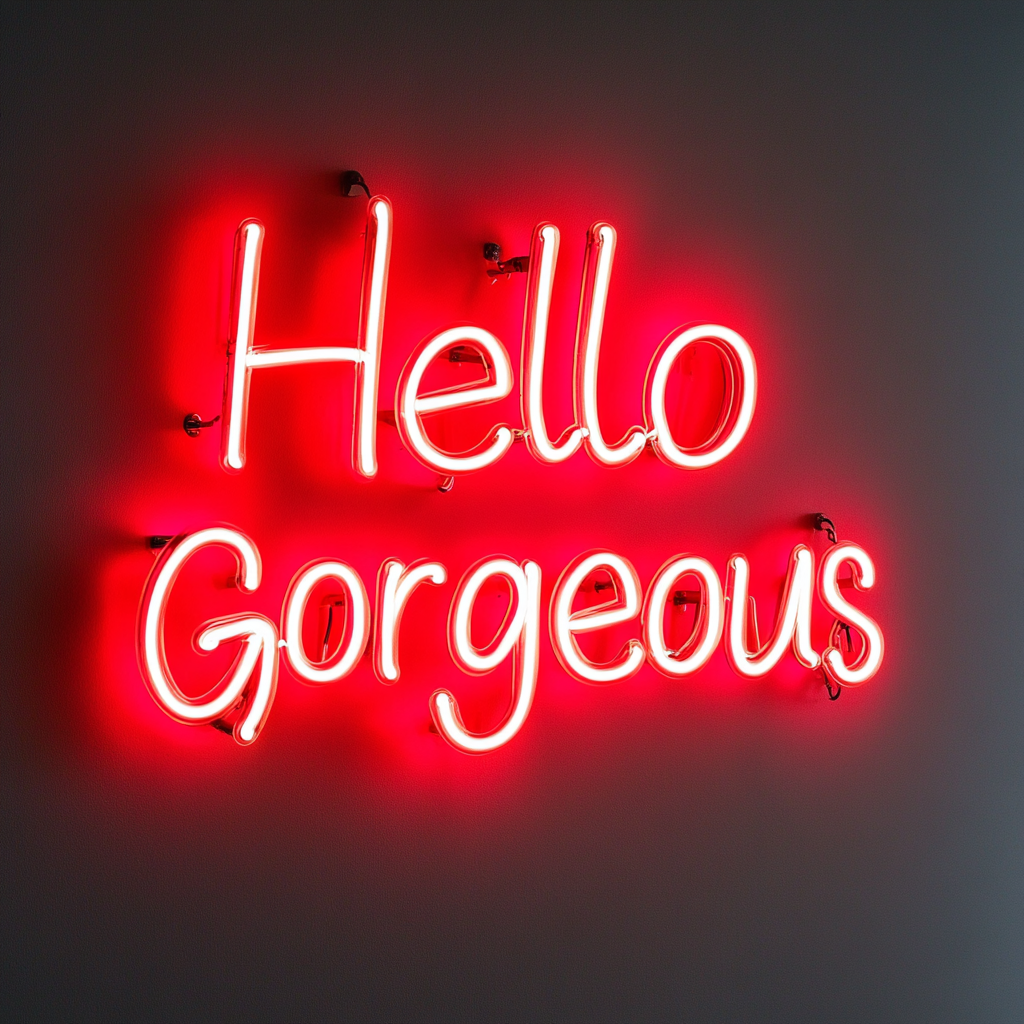 Hello Gorgeous - Red Neon Sign, 18 Inches