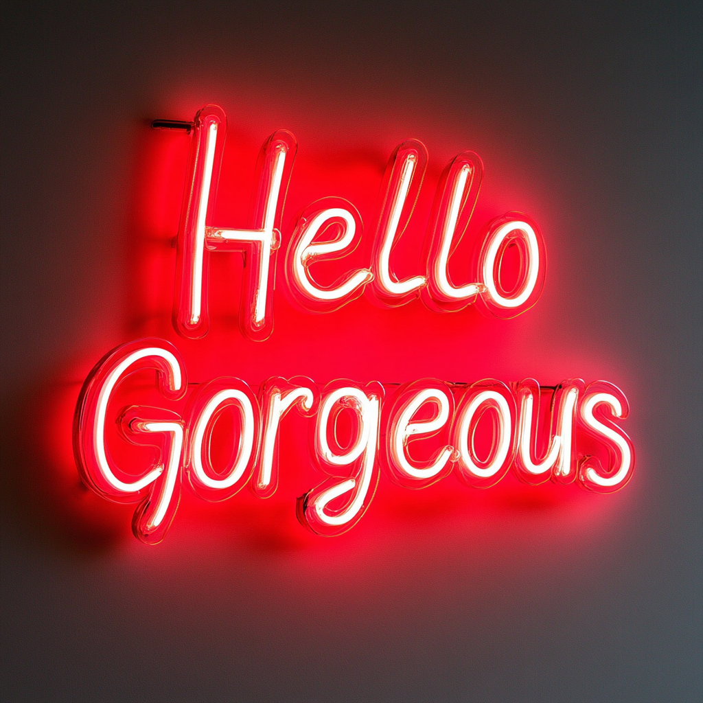 Hello Gorgeous - Red Neon Sign, 18 Inches
